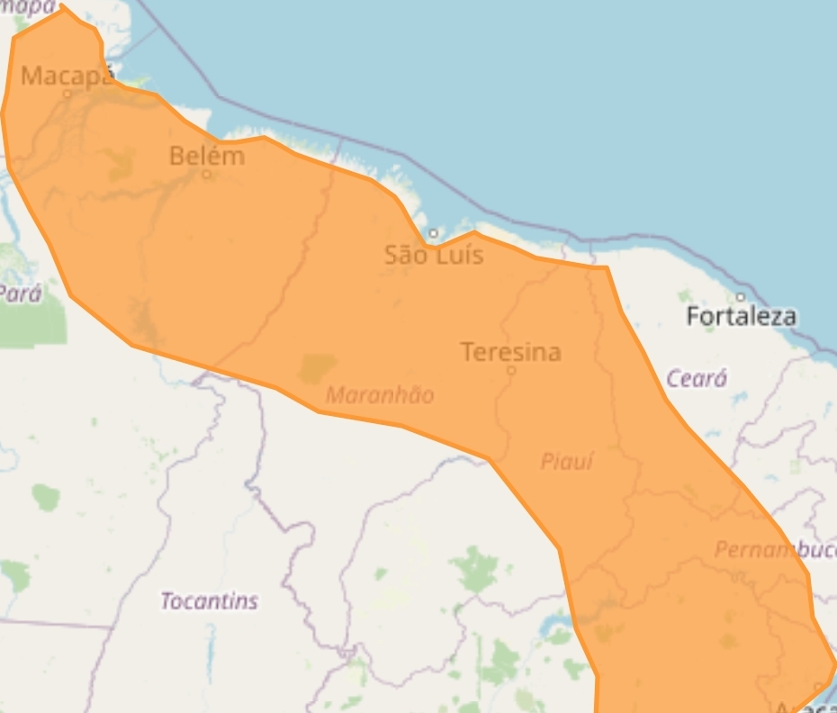 INMET soou o alerta nesta quinta-feira 22, de chuva de 60mm em Imperatriz 
