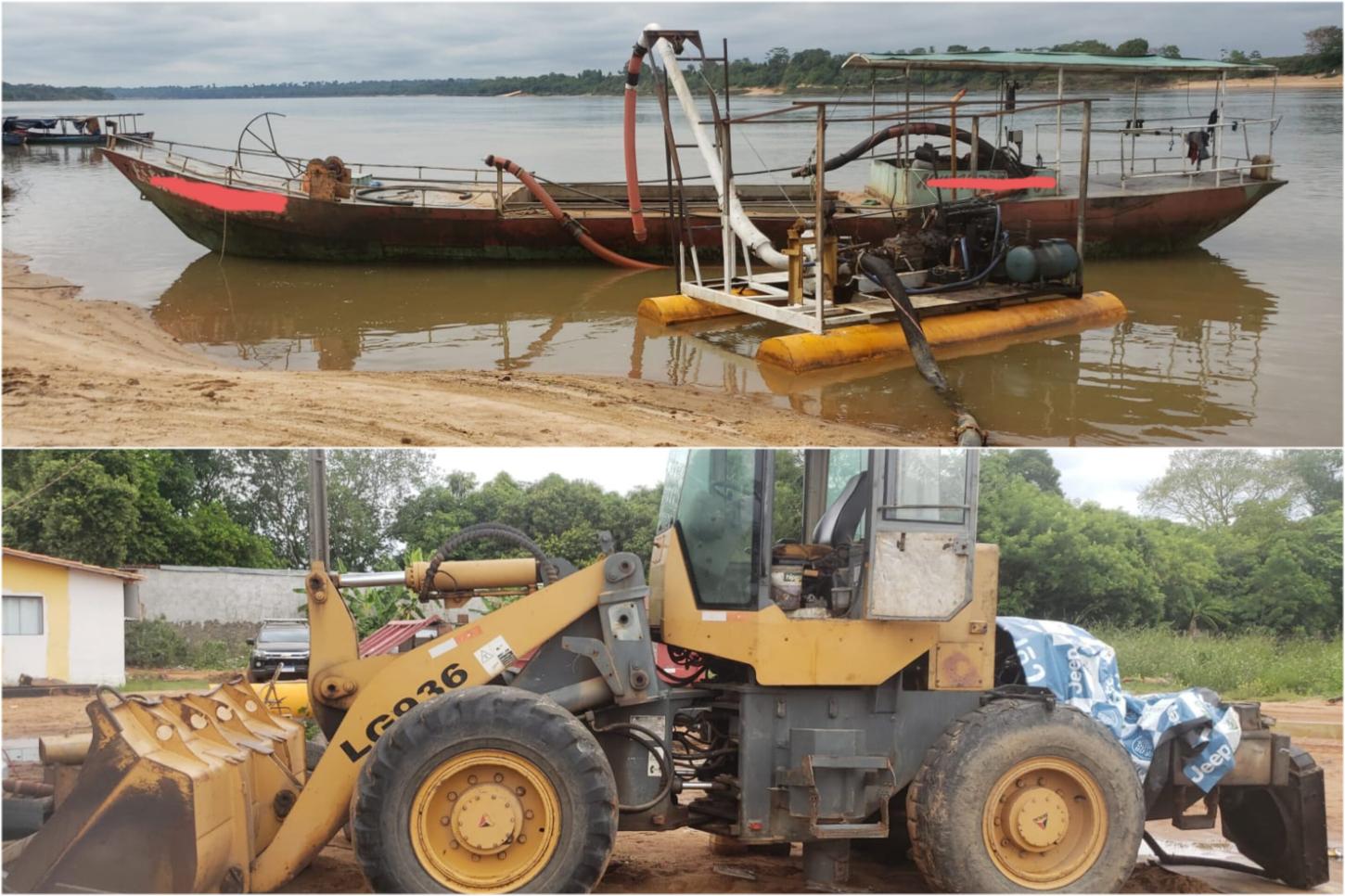 Polícia Federal e Meio Ambiente faz ação contra extração ilegal de areia no rio Tocantins