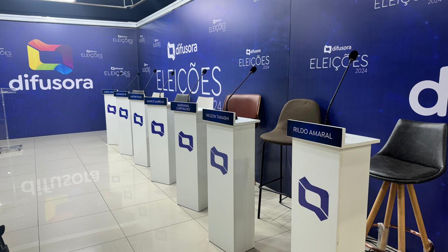 TV Difusora promove nesta quinta-feira 26 o penúltimo debate televisivo entre os 7 candidatos a prefeito
