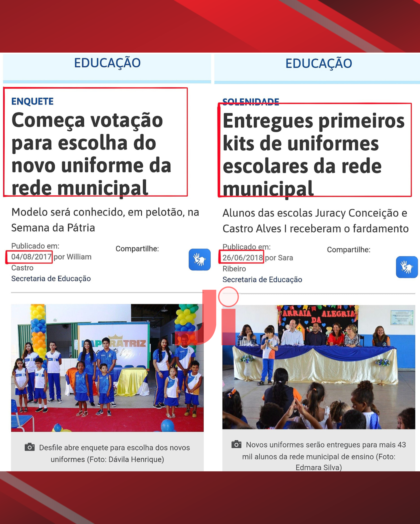 Divulgações do site da prefeitura que escancara a hipocrisia do Assis