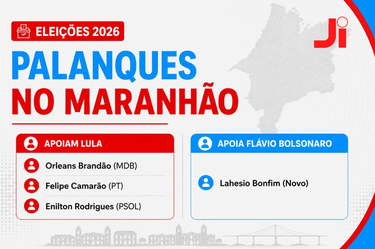 Possíveis palanques no Maranhão de acordo com o G1. - Imagem: Jornal Imperatriz