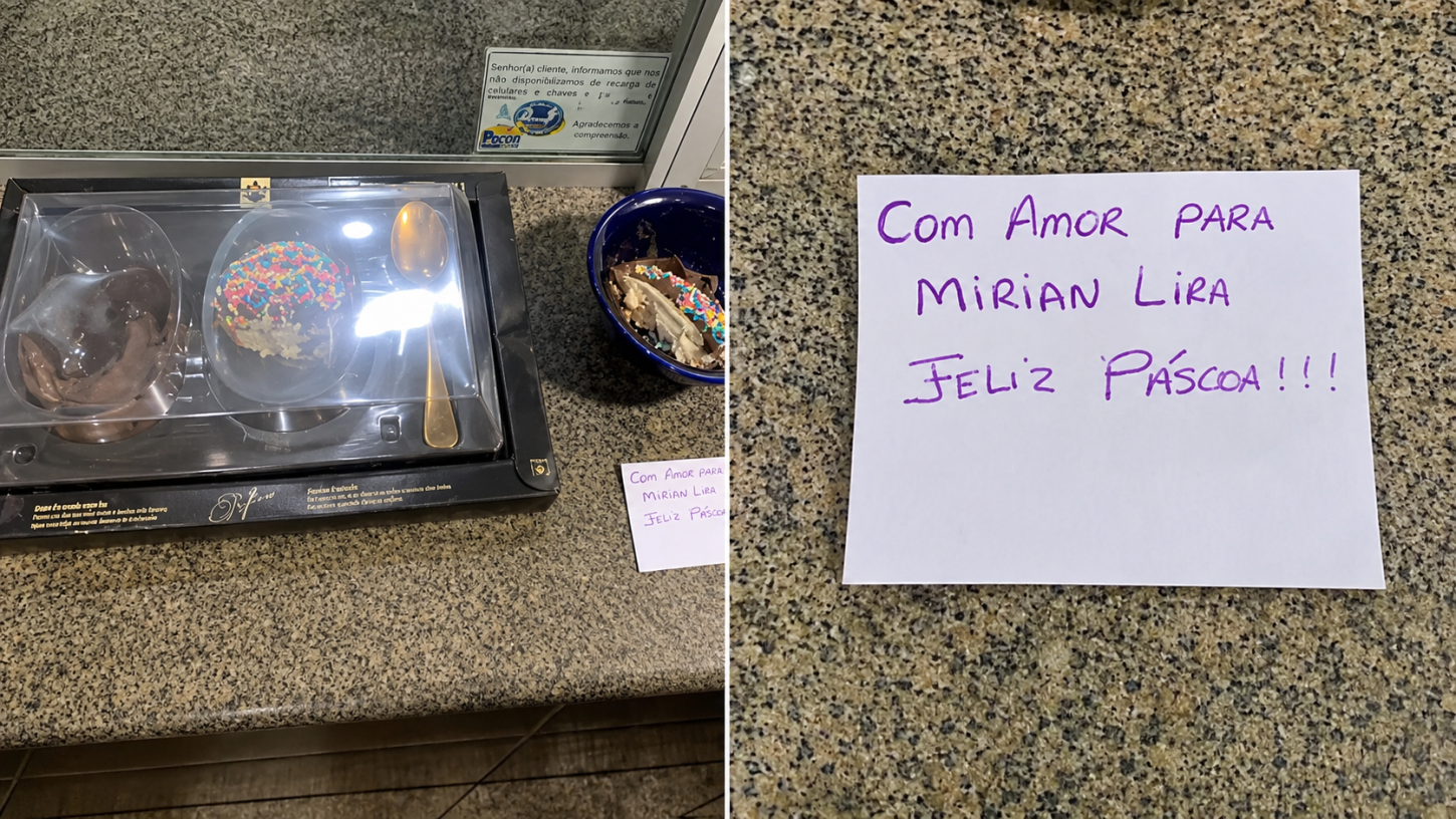 Ovo de páscoa envenenado enviado a mãe das crianças - Foto Divulgação: Integram