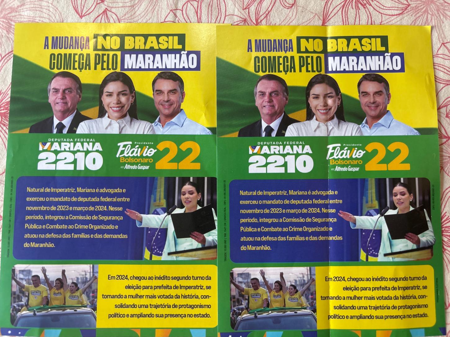 Justiça Eleitoral dá 48 horas para Mariana Carvalho recolher propaganda com imagem de Bolsonaro em João Lisboa