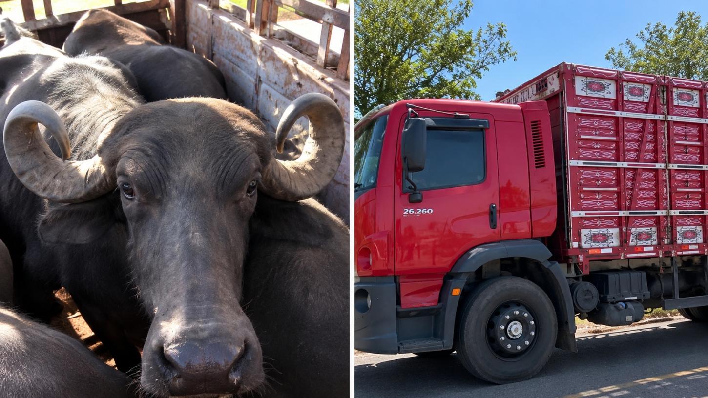 PRF apreende carga de 17 búfalos transportados sem documentação entre Balsas e São Raimundo das Mangabeiras