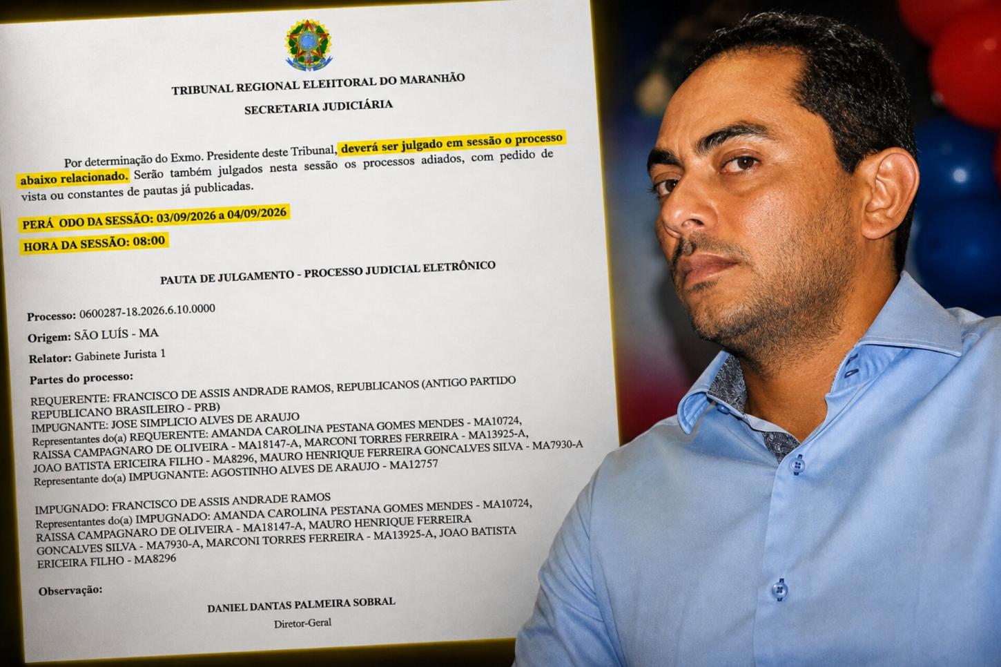 TRE-MA leva ao colegiado julgamento de impugnação contra Assis Ramos e complica o registro de candidatura do ex-prefeito