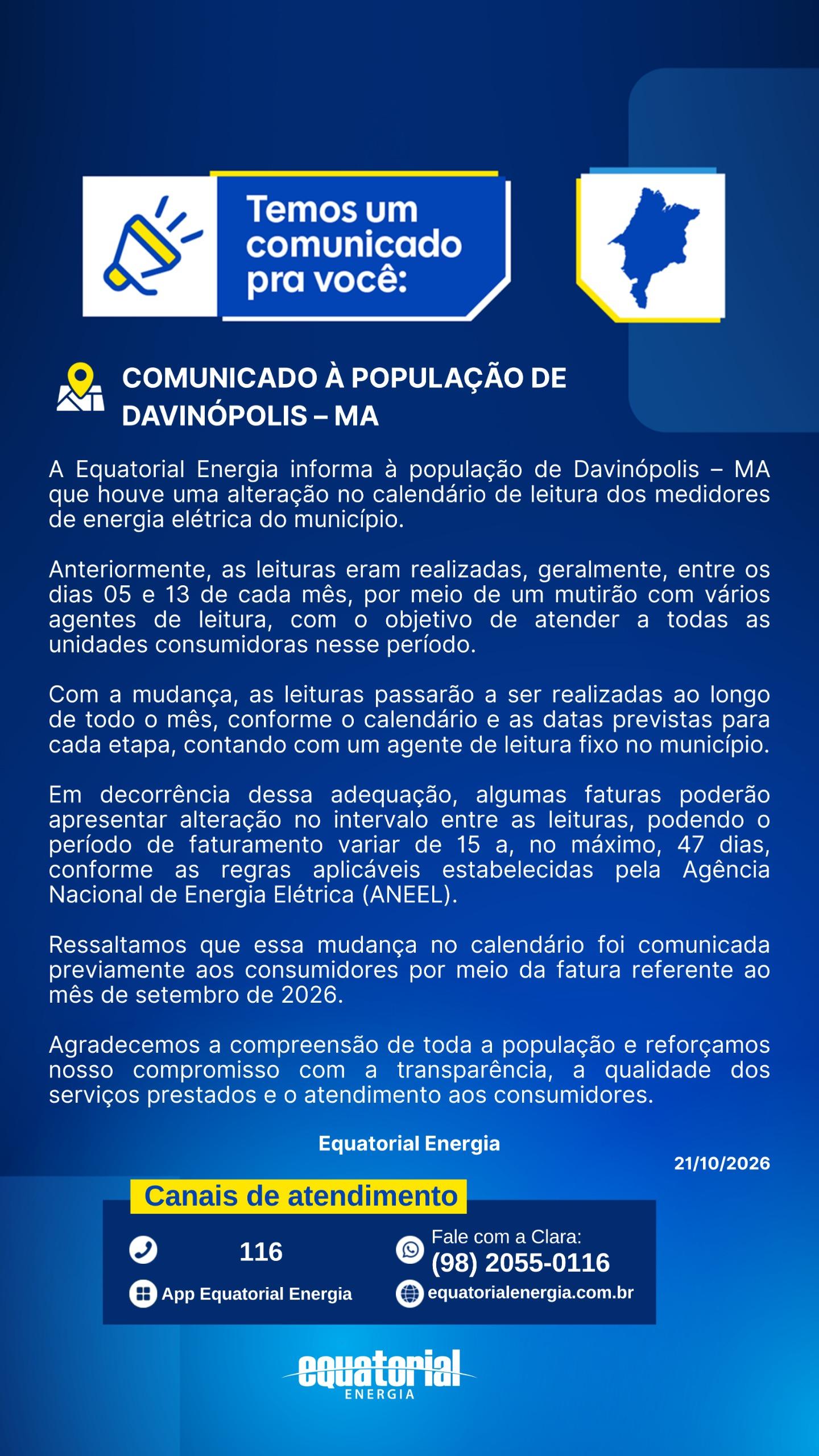 Comunicado da Equatorial