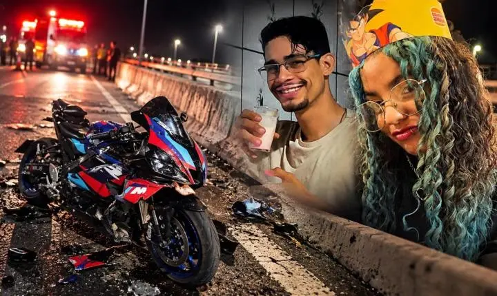 Casal morre após motocicleta bater em mureta da pista do meio da BR-010 próximo ao Atacadão