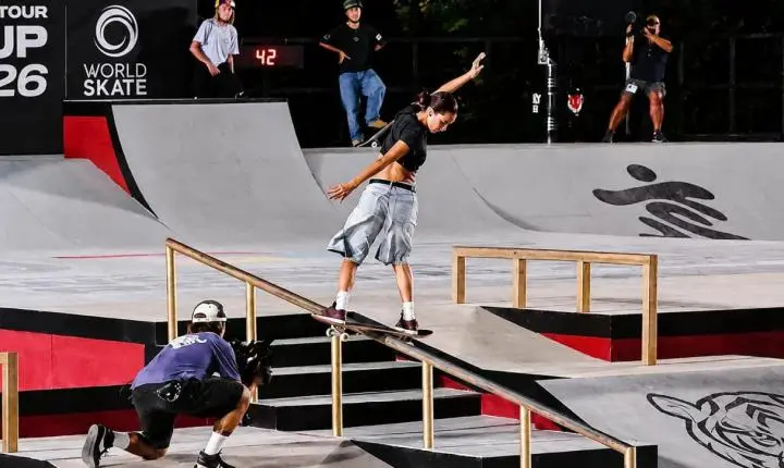 De volta após lesão, Rayssa Leal fica em quinto lugar na Copa do Mundo de Skate Street, em Roma