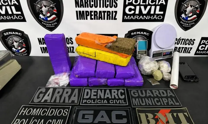 Polícia Civil apreende cerca de 8 kg de drogas e prende suspeito por tráfico em Imperatriz